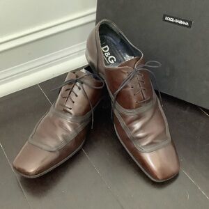 Dolce & Gabbana Men's Dark Brown Leather Oxfords, European size 43